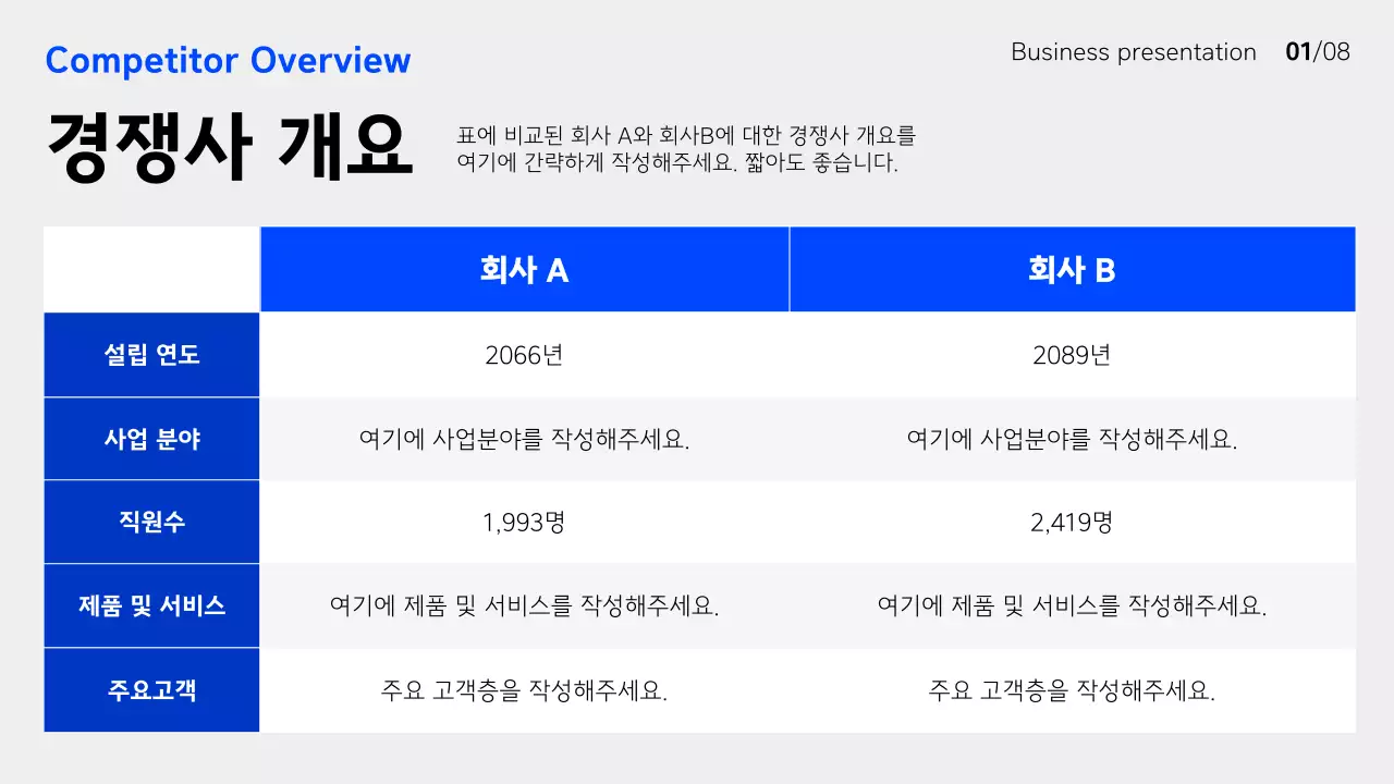 파랑 모던 비즈니스 보고서