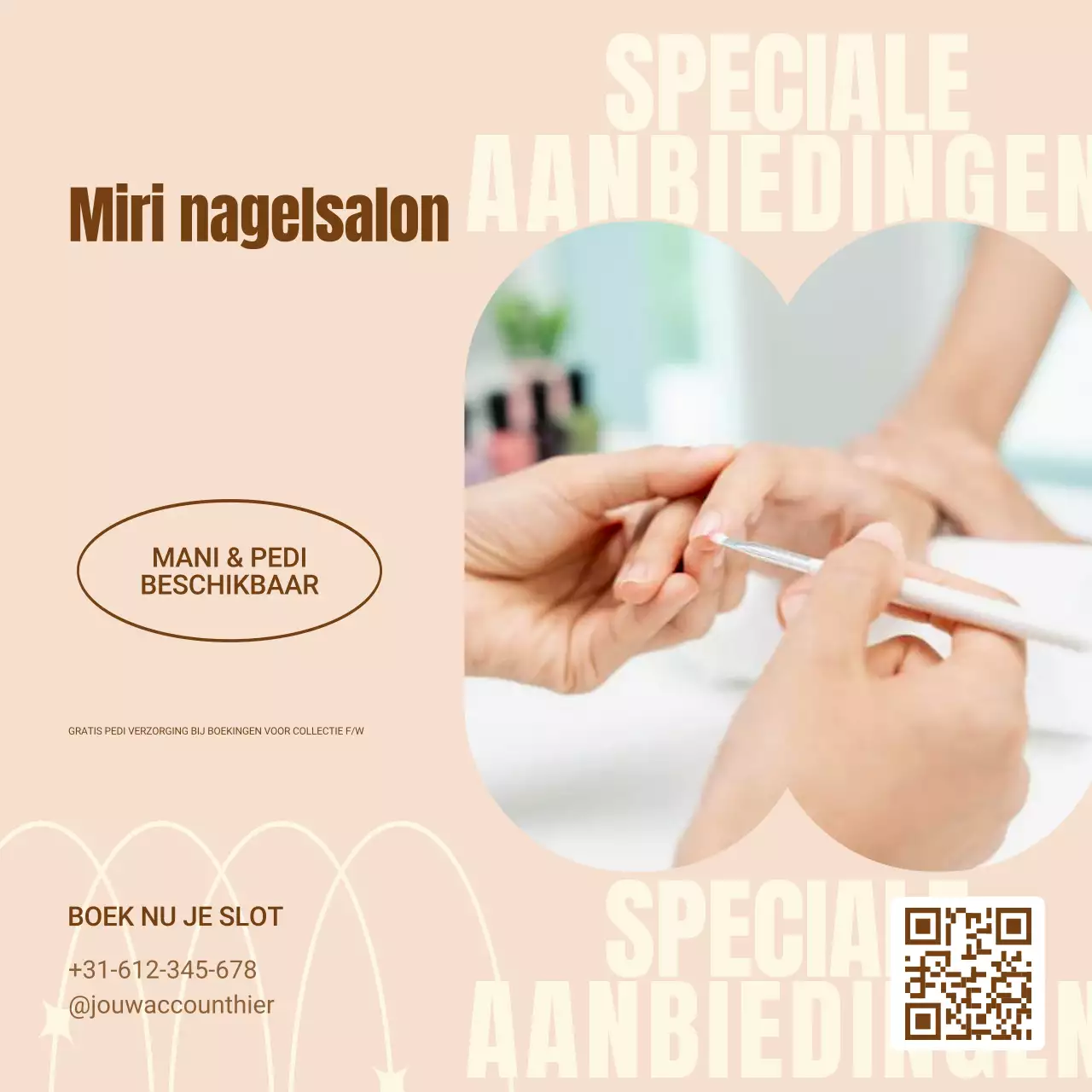 Beige moderne nagel promotie