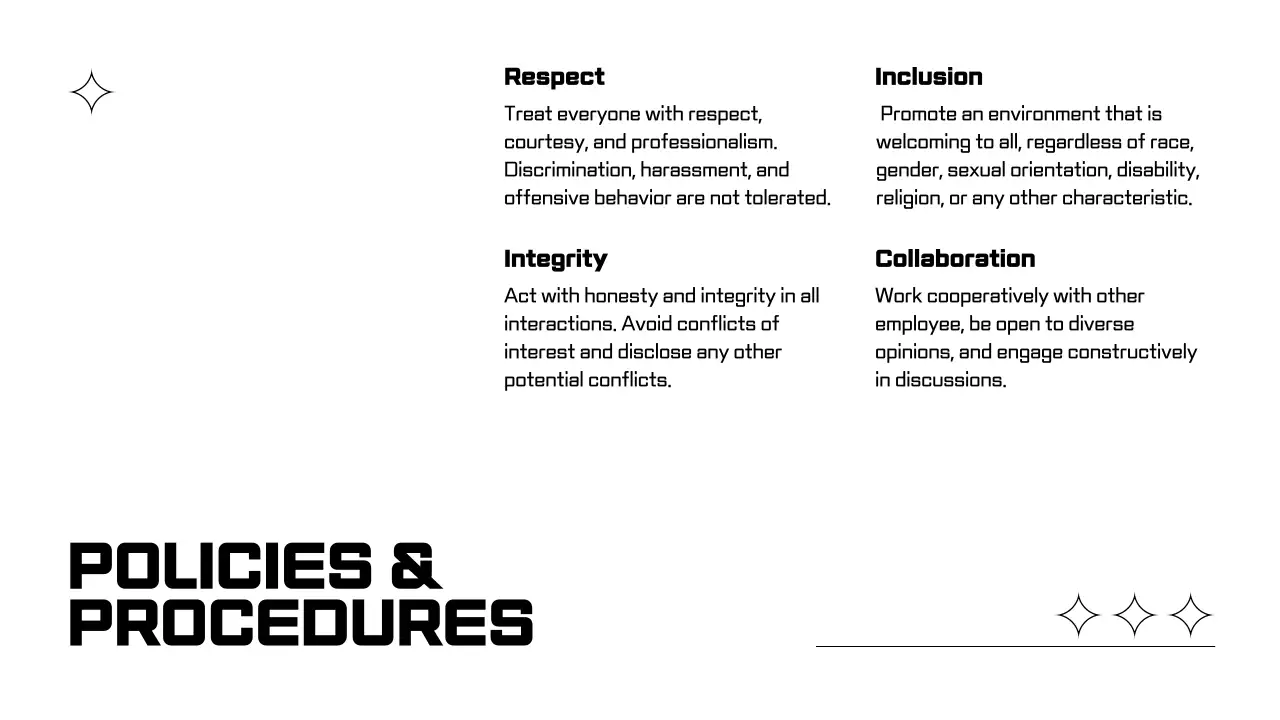 Black Modern Employee Guide Presentation