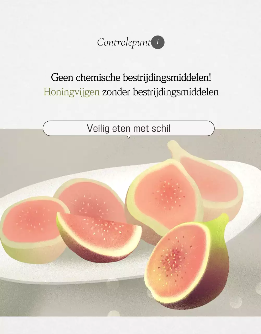 Verkoopbevordering van stijlvolle vijgen in wit en grijs