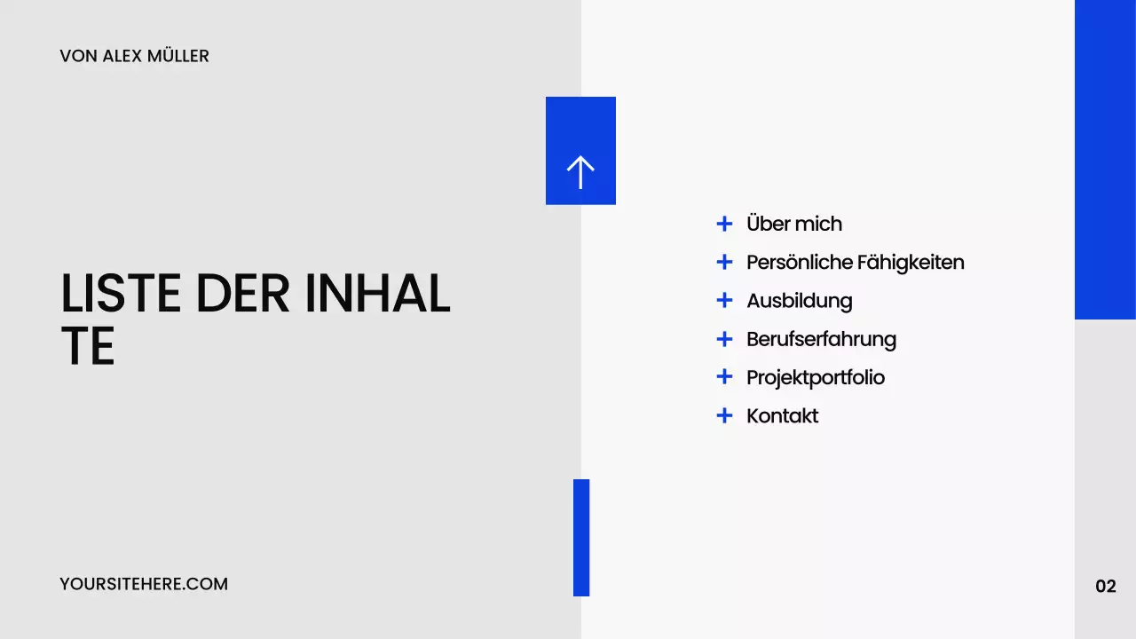 Blaues Modernes Kreativitätsportfolio