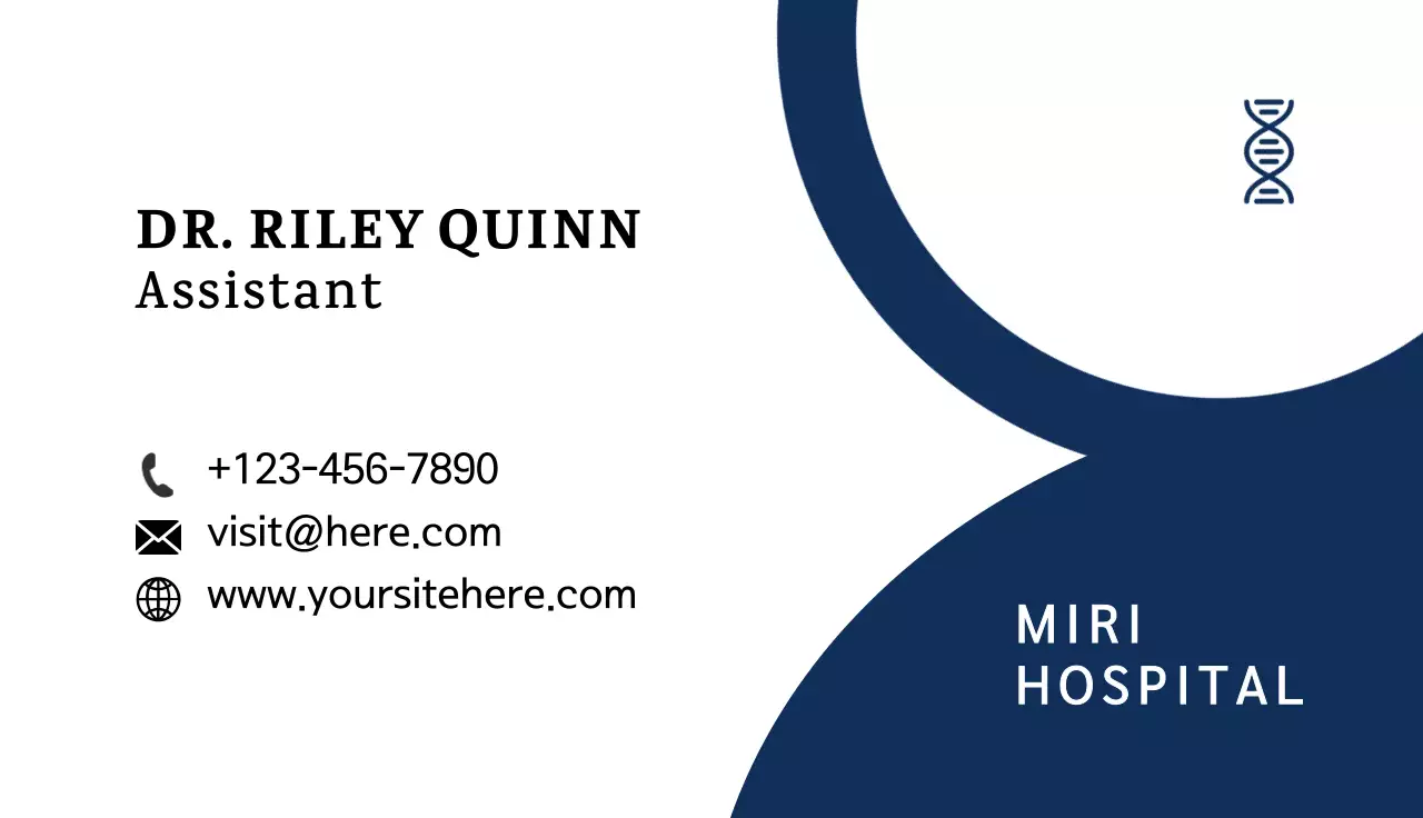 Navy Professional Hospital Business Card