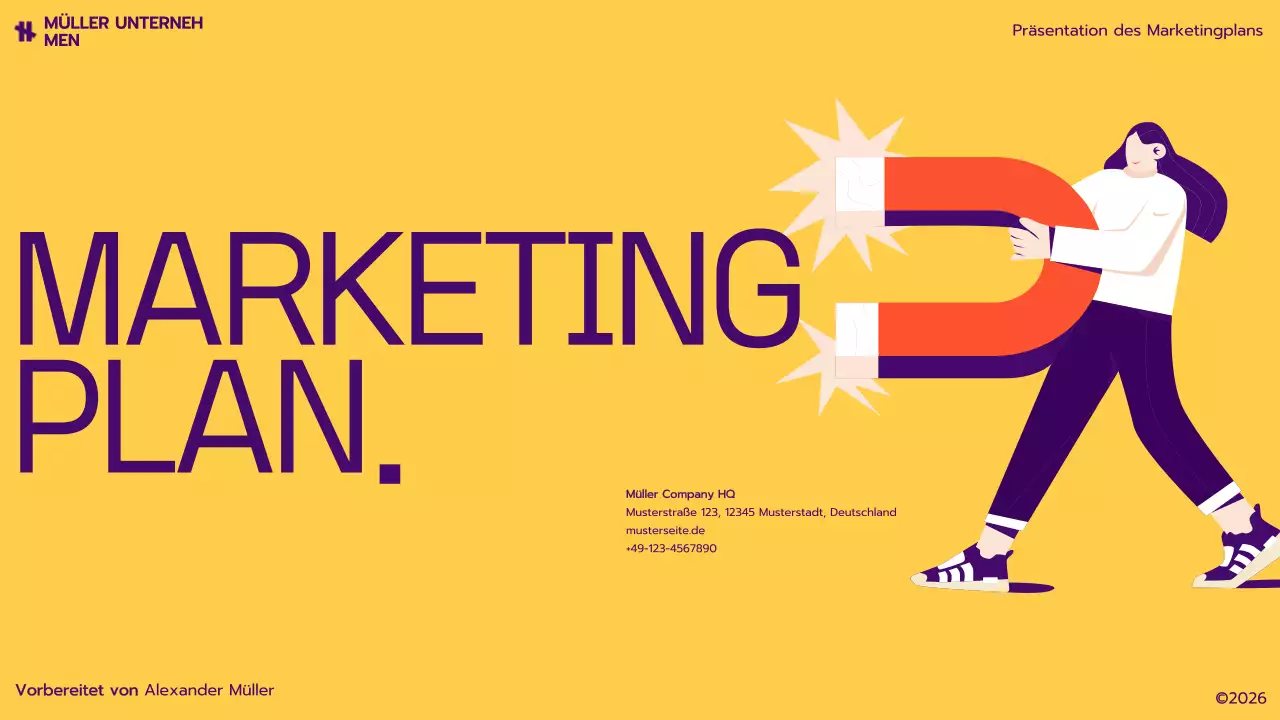 gelber moderner Marketingplan