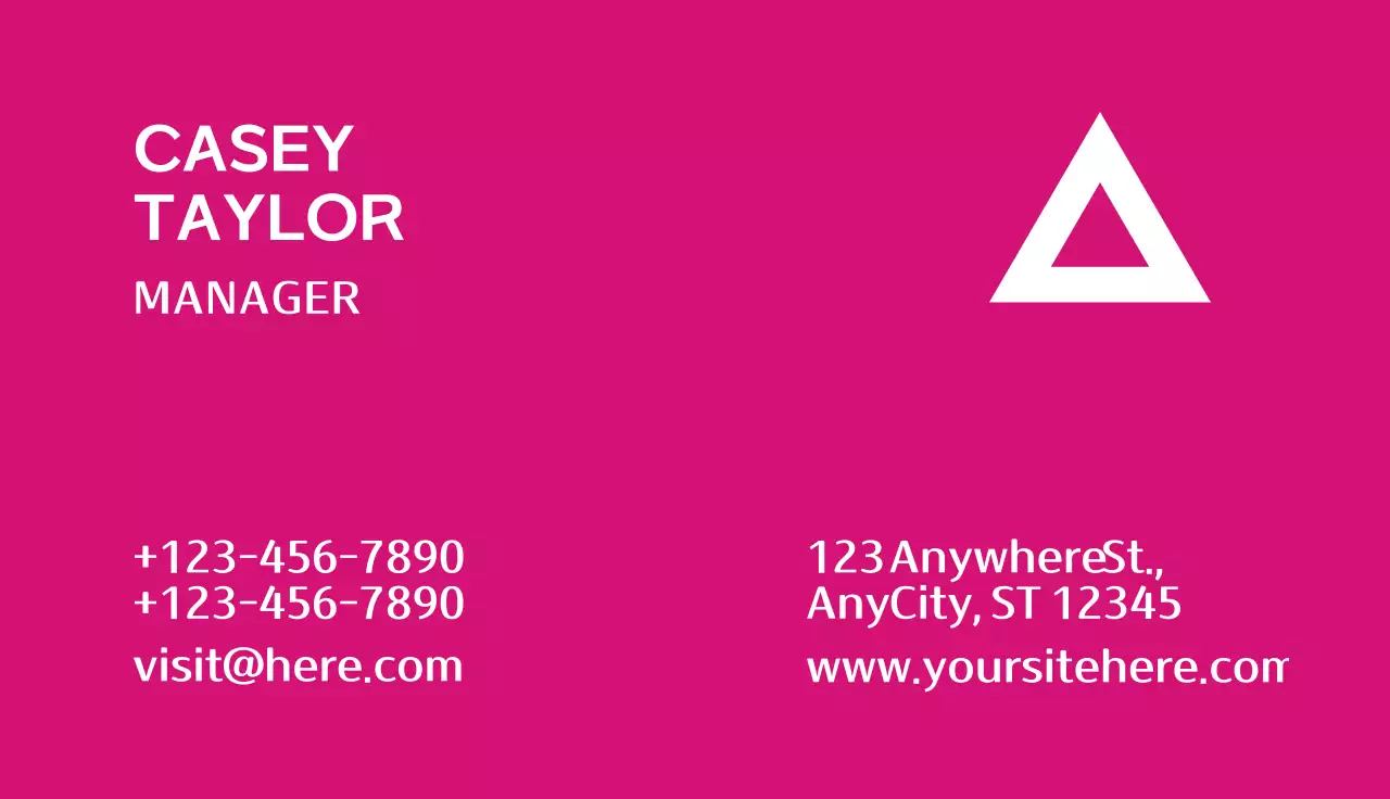 Pink Minimal Business Card