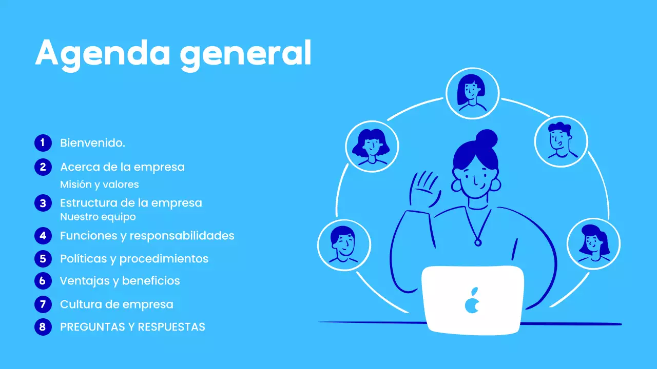 blue modern employee onboarding presentation