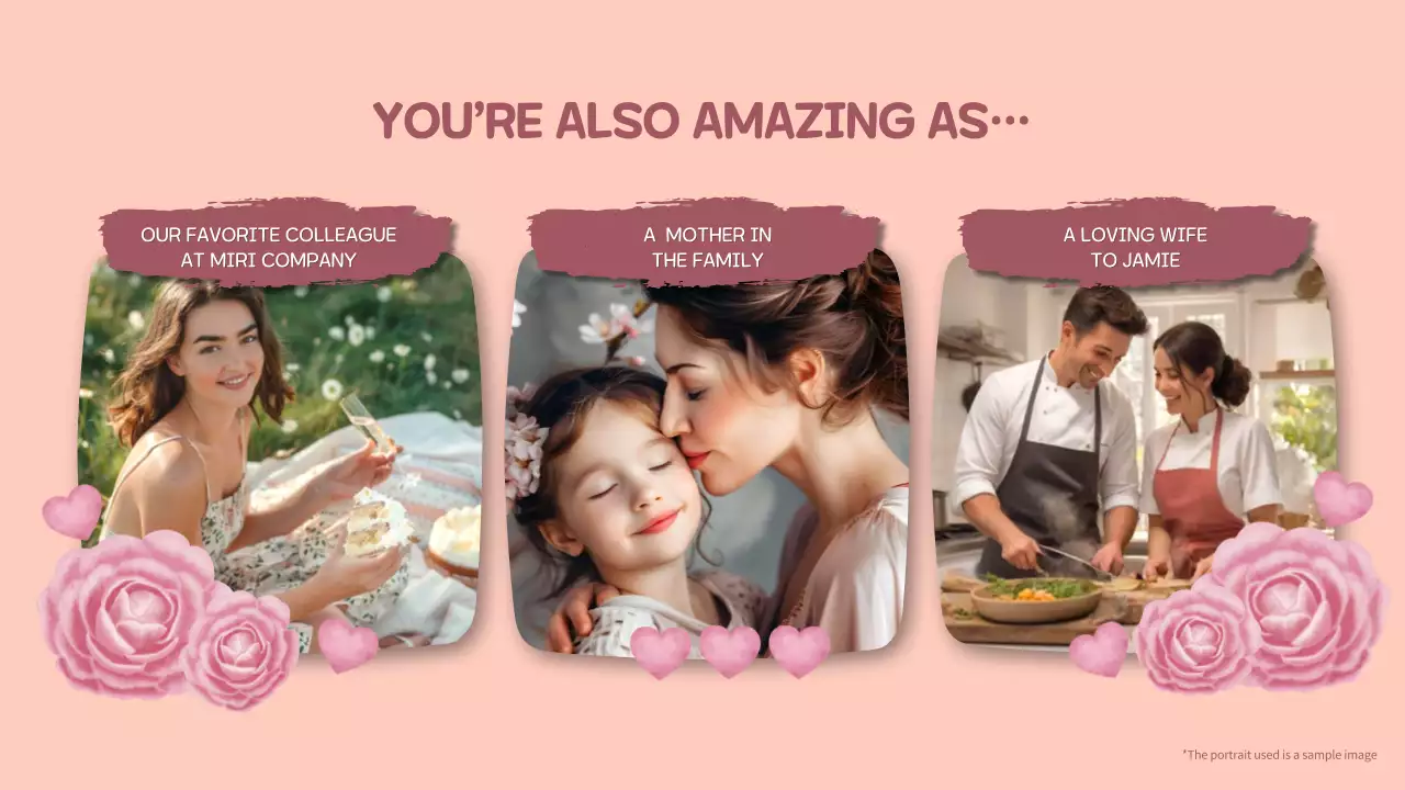 핑크 플로럴 생일 초대장 프레젠테이션