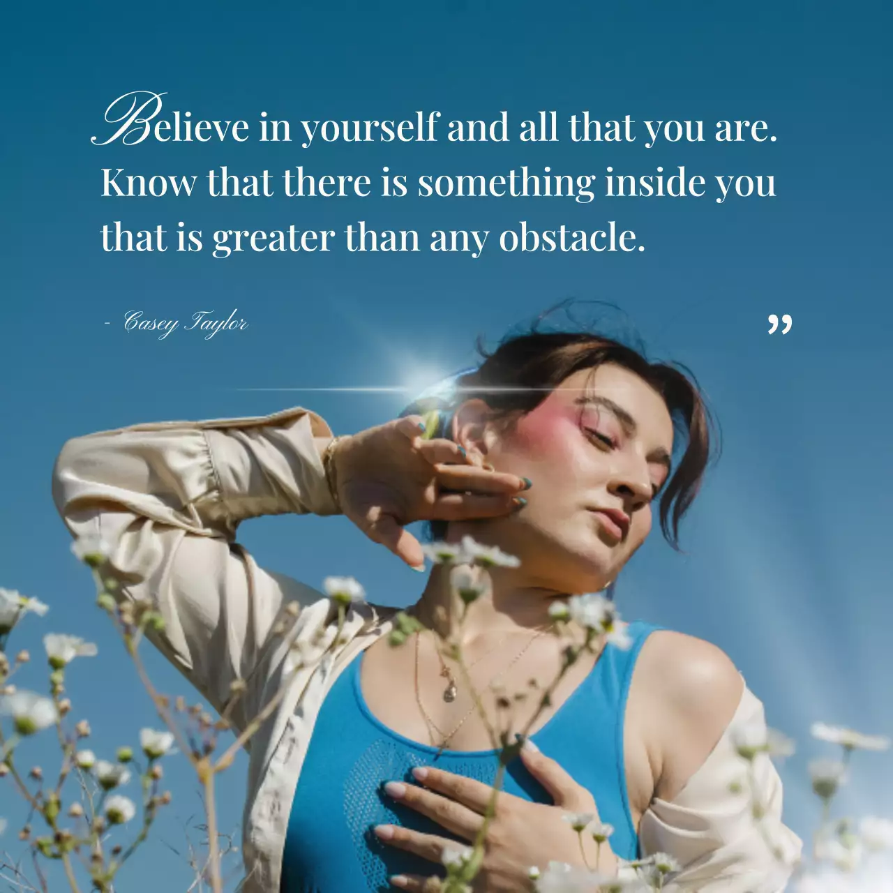 Blue Aesthetic Motivation Announcement Social Media Post