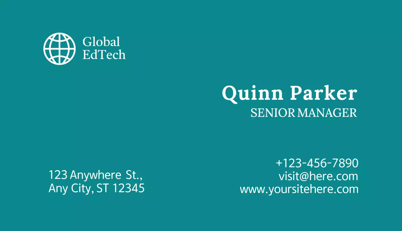 Teal Professional Business Card