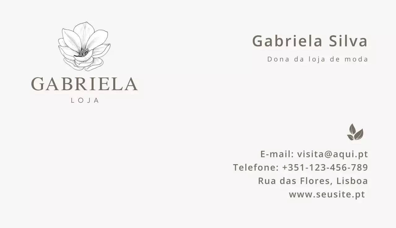 cartão de visita minimalista bege