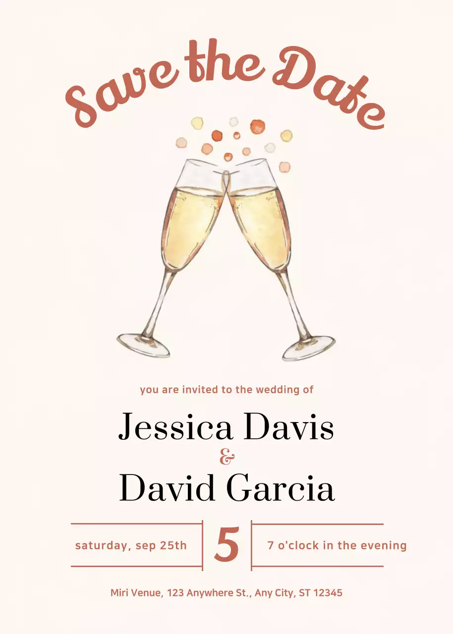 Beige Elegant Wedding Invitation