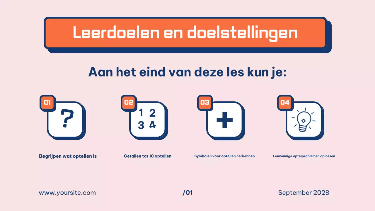 blauw eenvoudige wiskunde klasgids presentatie