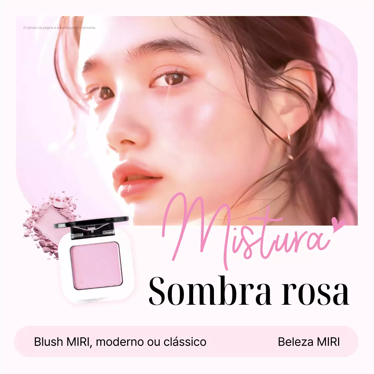 Anúncio de cosméticos rosa chique