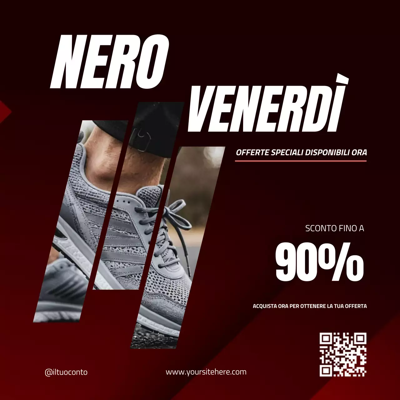 Black Red Bold Black Friday Promozione delle vendite sui media sociali