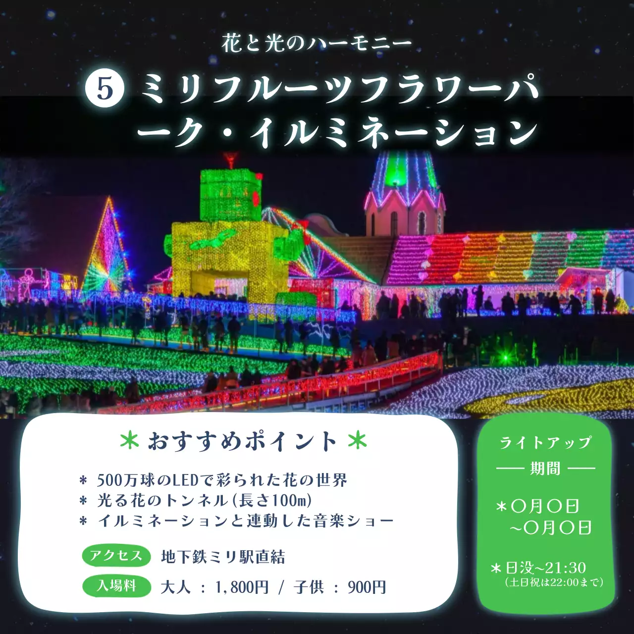 カラフルで印象的なイルミネーションのおすすめスポット カードニュース