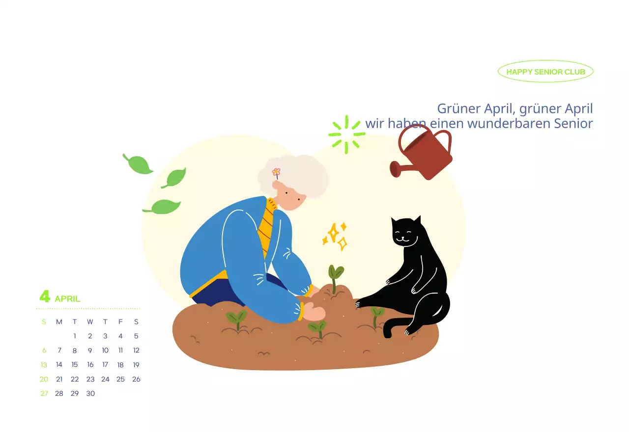 Geschäftskalender mit niedlichen Illustrationen