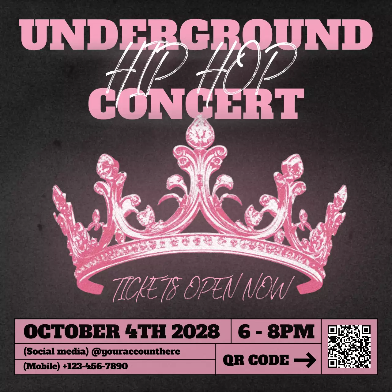 Pink Trendy Concert Promotion Social Media Post