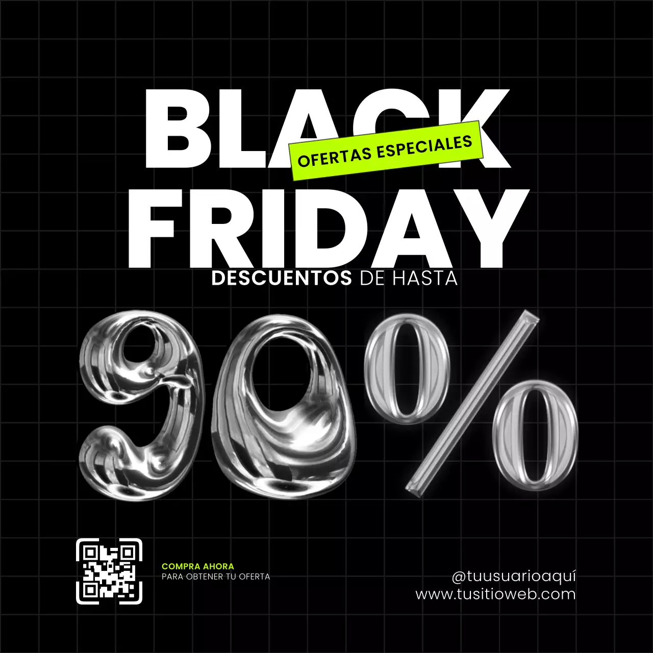 TRENDY 3D BOLD FUN CHROME BLACK FRIDAY SALE