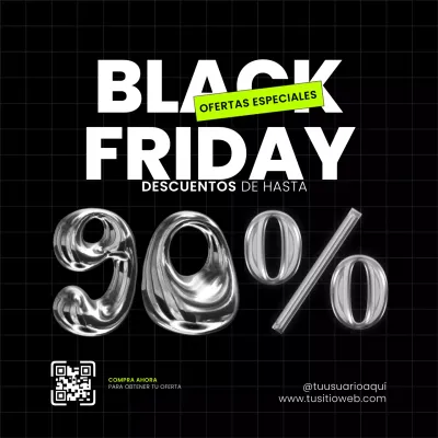 TRENDY 3D BOLD FUN CHROME BLACK FRIDAY SALE