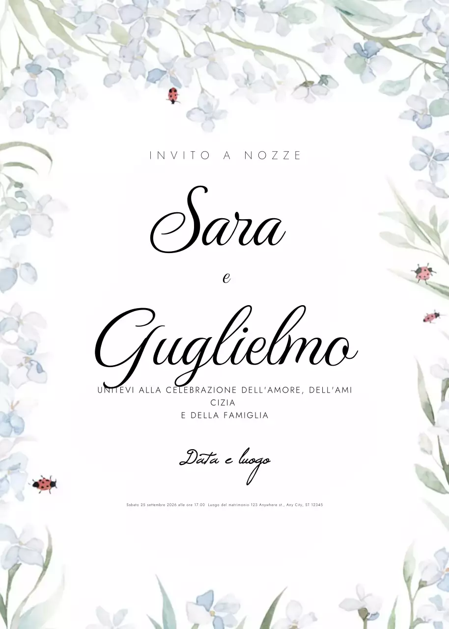 invito di nozze elegante bianco