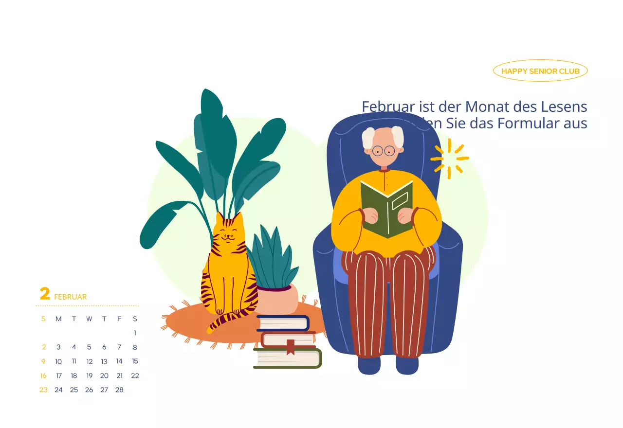 Geschäftskalender mit niedlichen Illustrationen