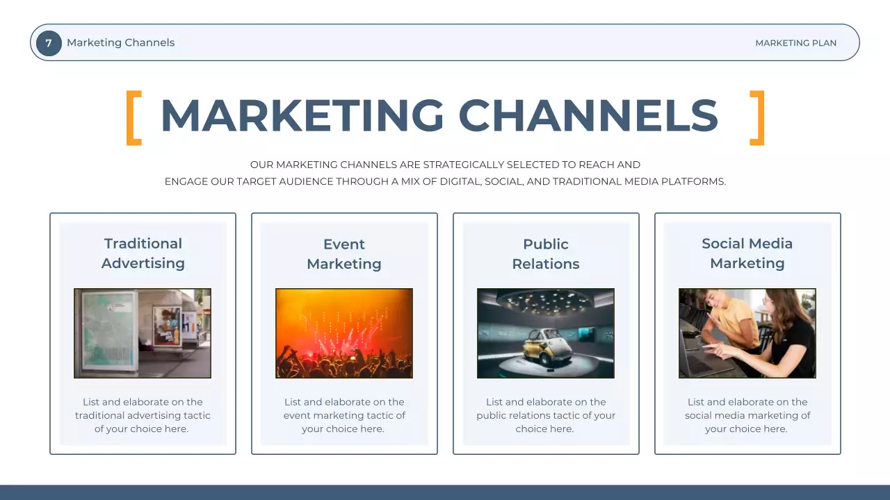 Blue Professional Marketing Plan Document Presentation