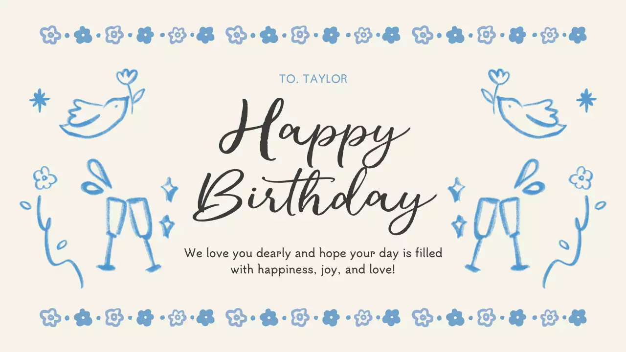 Blue Simple Birthday Invitation Presentation