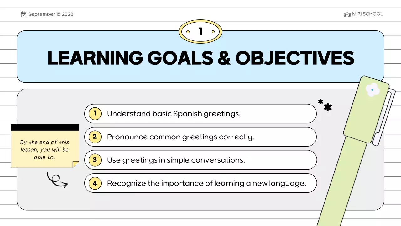 White Simple Language Course Presentation