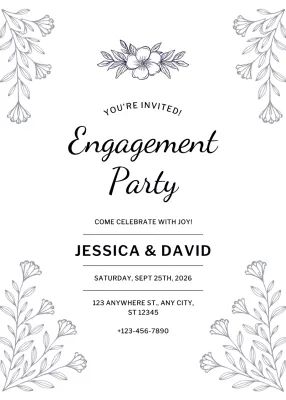 Beige Elegant Engagement Invitation