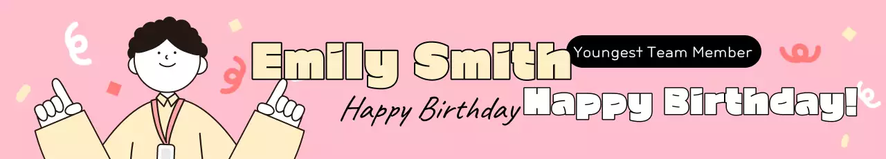 Banner de anúncio de aniversário simples rosa