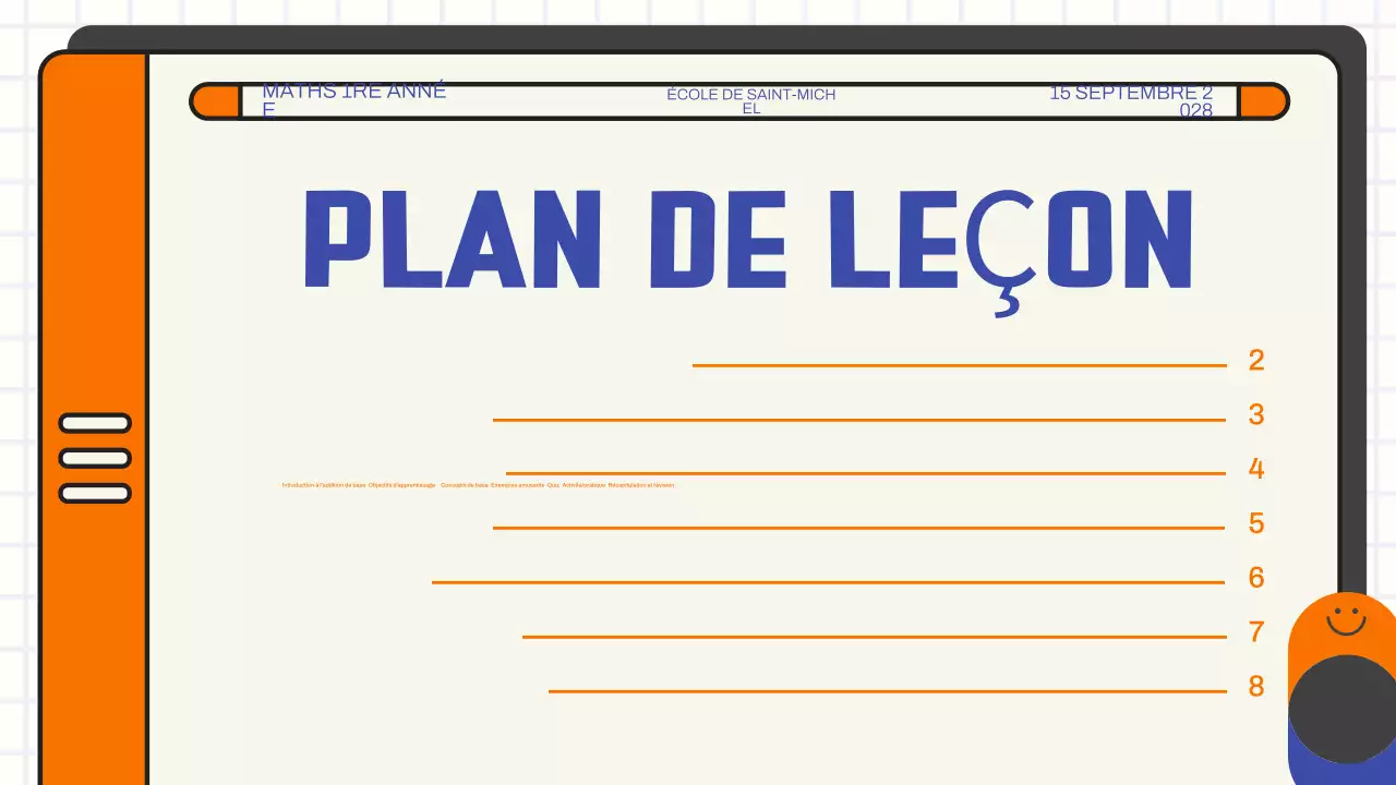 Présentation du cours de mathématiques sur l'addition de base