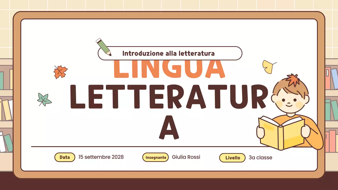 corso di letteratura semplice arancione