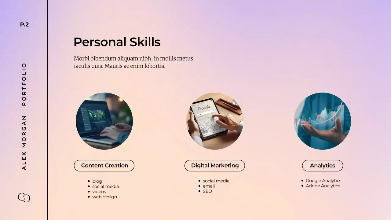 Pastel elegant portfolio presentation template