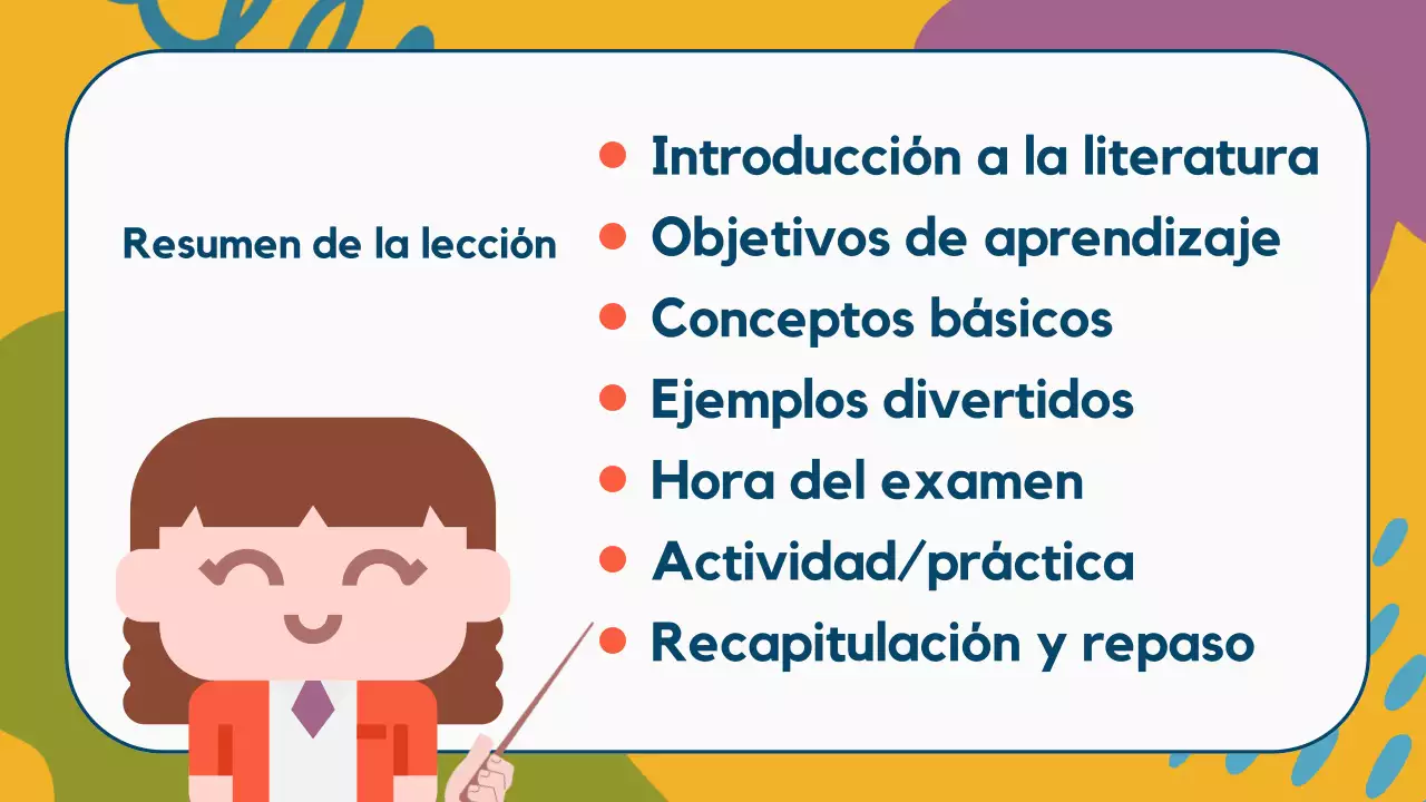 Ilustración en color Literatura Presentación de materiales de clase