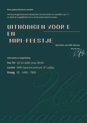 Moderne uitnodiging voor evenement in groen