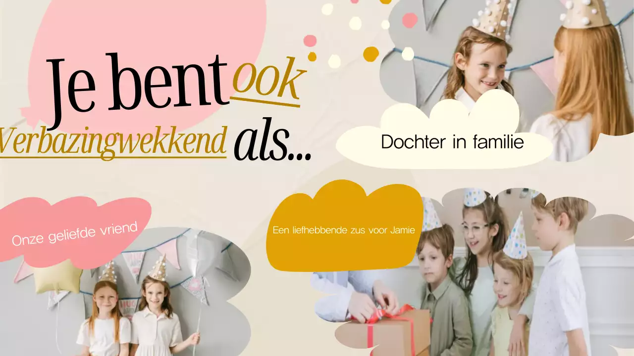 Roze en grijze minimale verjaardagskaart