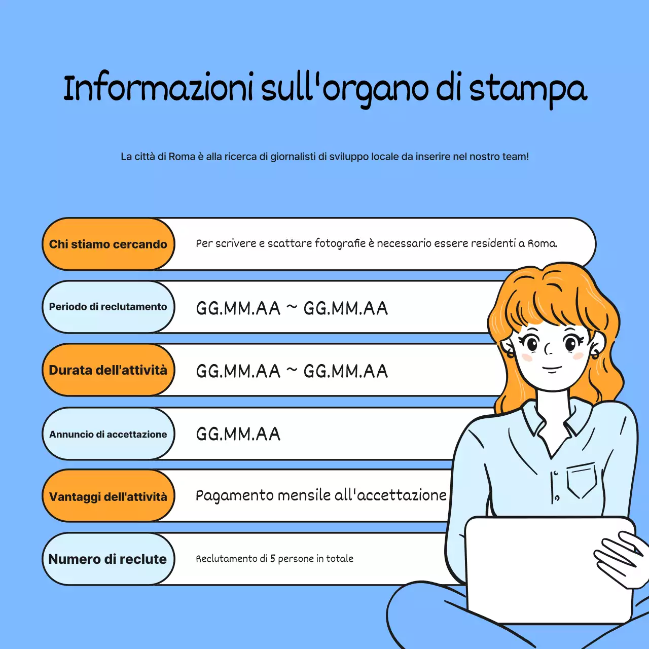 Azzurro e semplice per i giornalisti di sviluppo locale