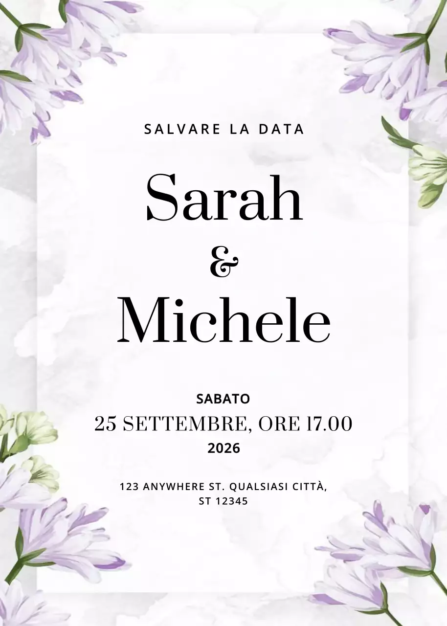 invito di nozze elegante bianco