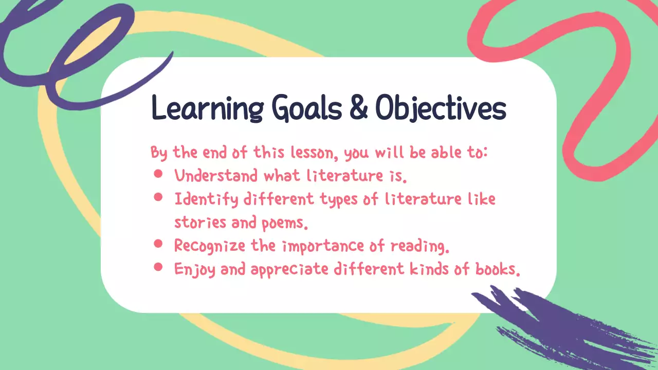 Yellow Simple Literature Course Presentation