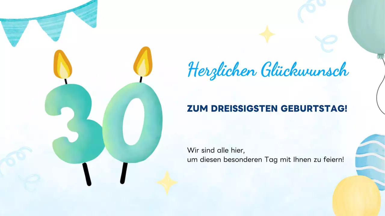 Blaue moderne und heitere Geburtstagskarte