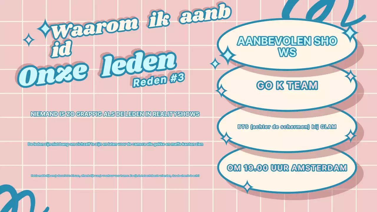 Blauw Roze Trendy Fandom Presentatie