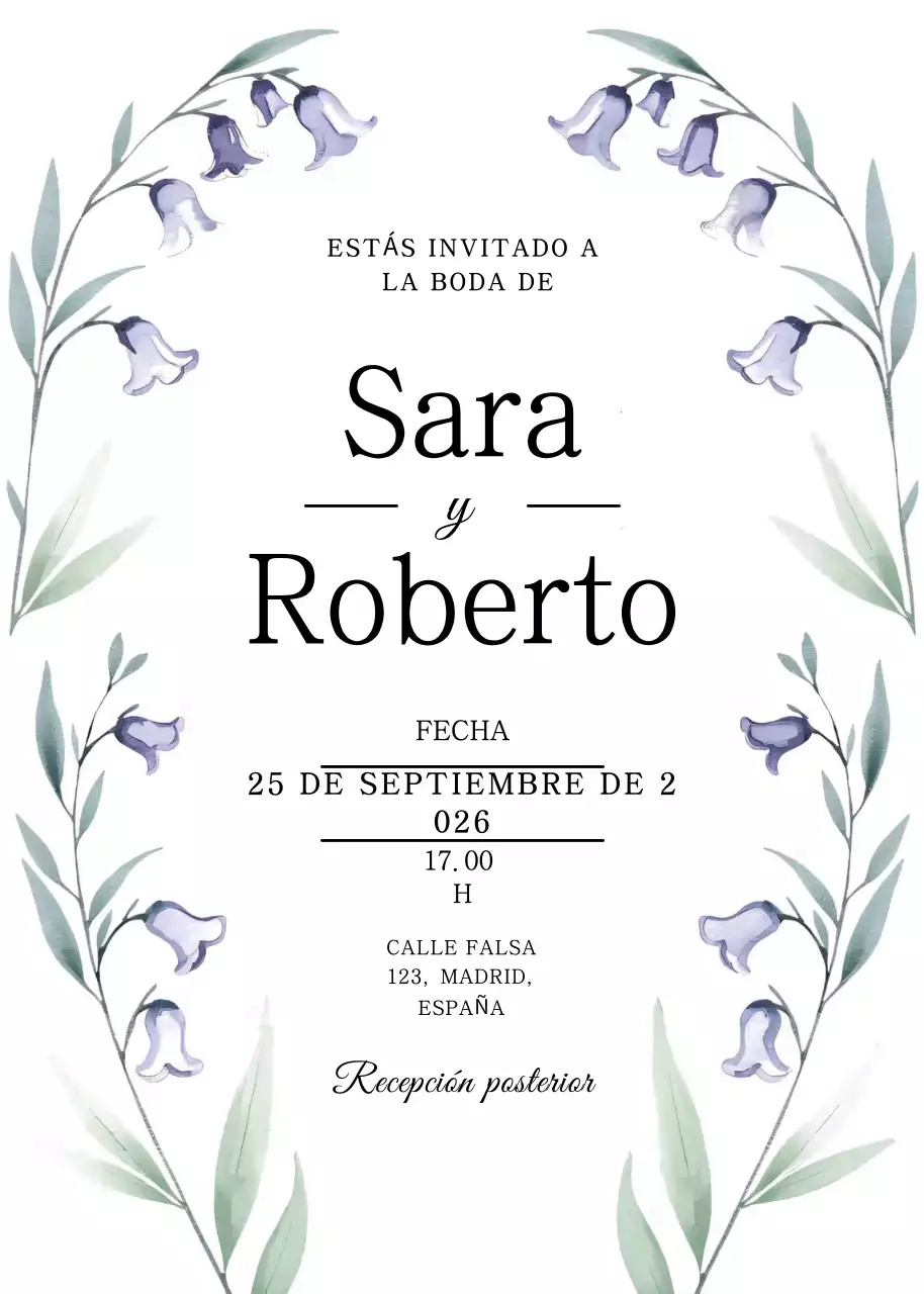 blanco elegante invitación de boda