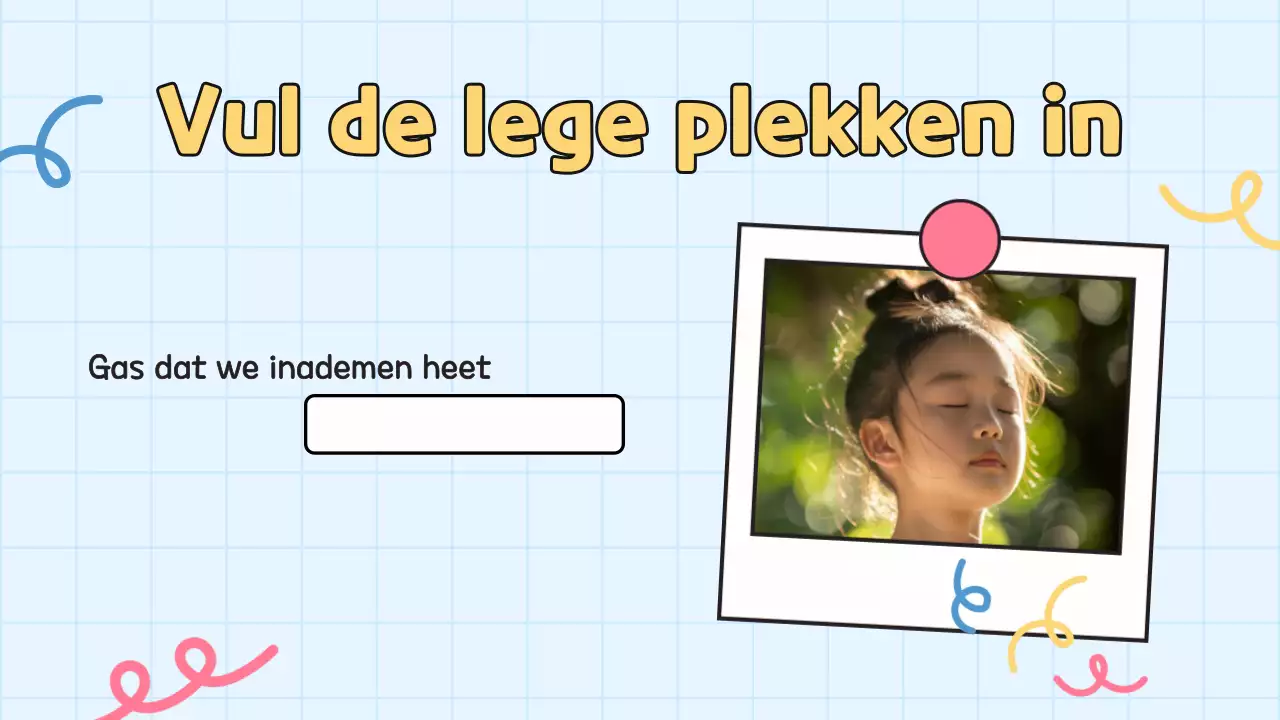 Gele quiz voor studentenpresentatie op school