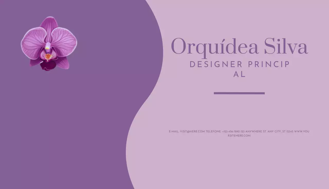 cartão de visita elegante roxo