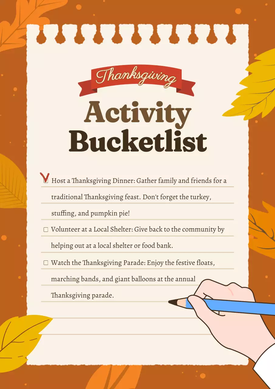 Orange Retro Holiday Checklist Poster