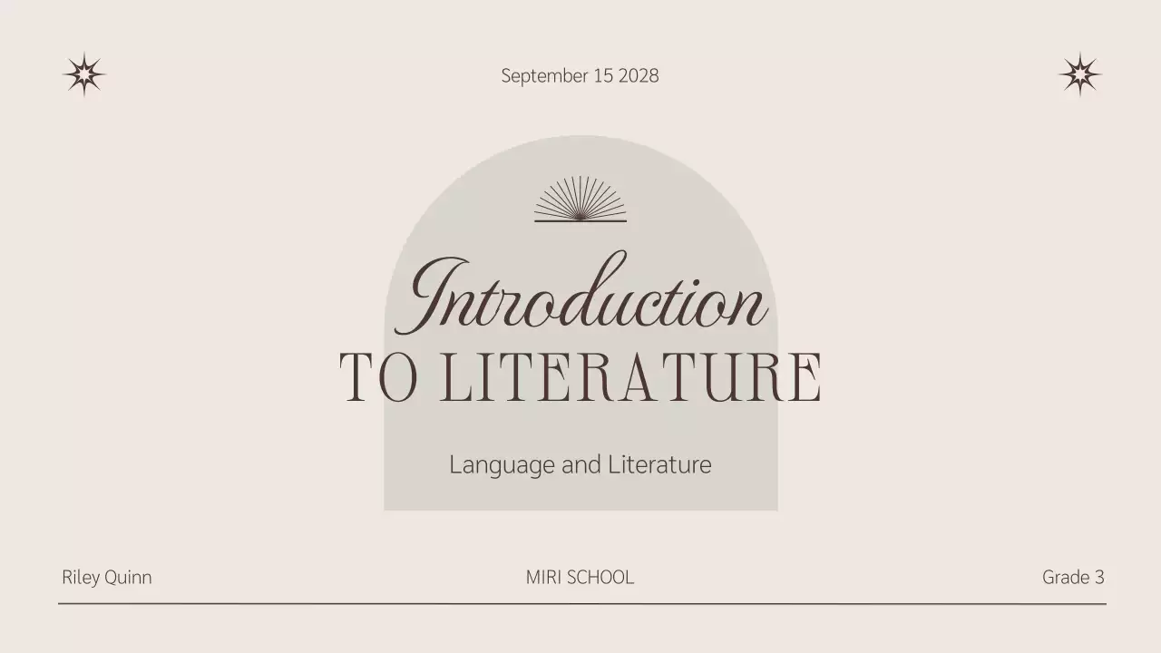 Beige Minimal Literature Course Presentation