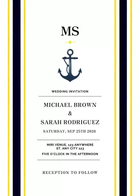navy classic wedding invitation