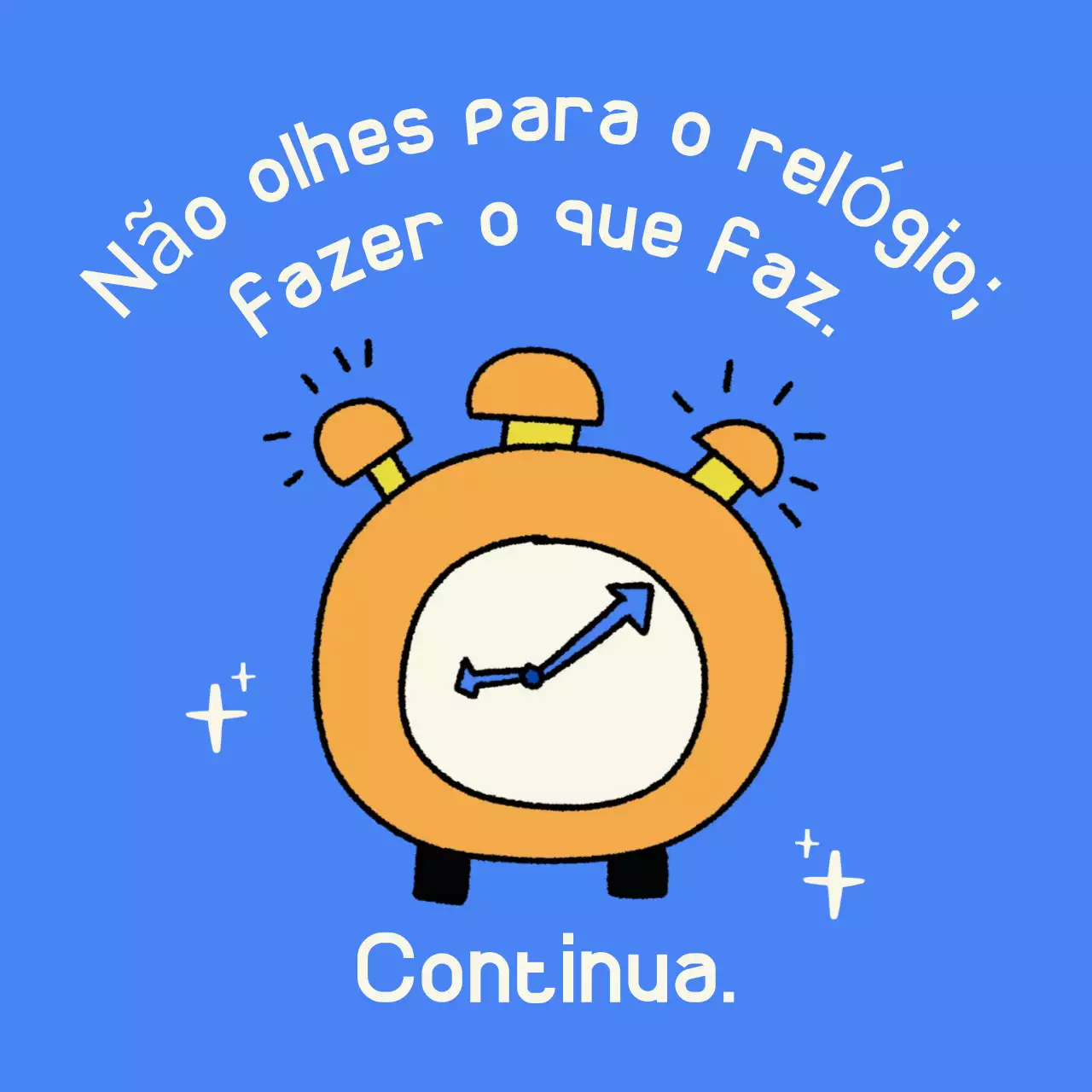 Relógio de motivação simples azul