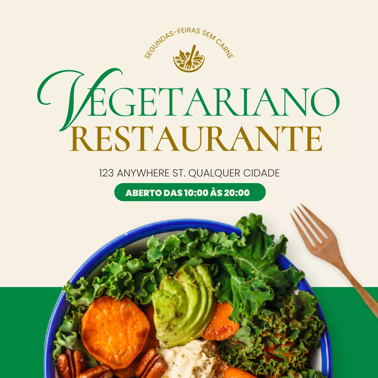 promoção restaurante verde e moderno