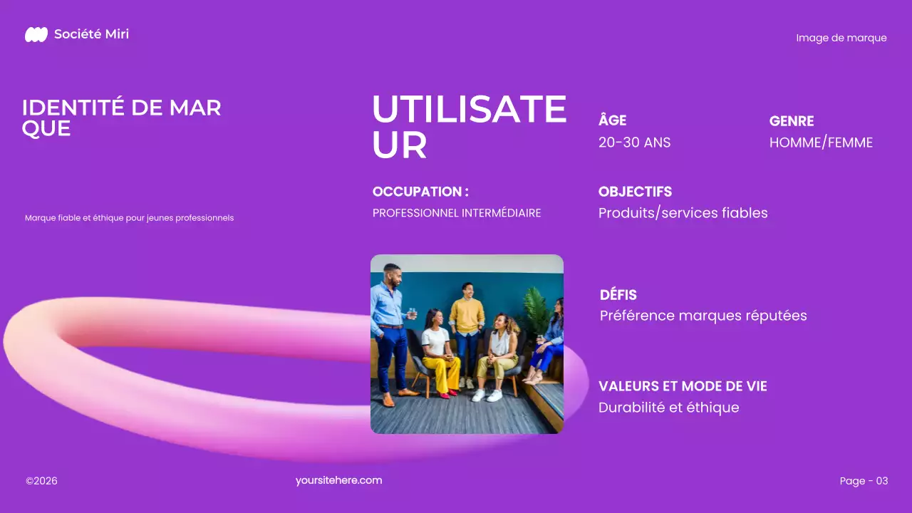 plan de marketing 3d pourpre, audacieux et moderne