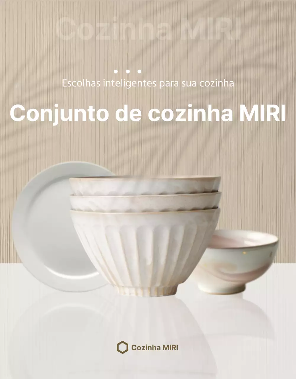 Promoção de artigos de cozinha modernos para prendas de inauguração em bege